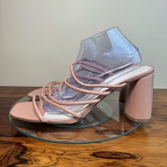 NEW NINE WEST Strappy Open Toe Heel Sandals Platform Block Heels - Picture 1 of 16